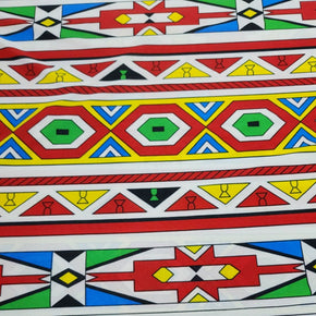 4 WAY STRETCH Dress Fabrics Printed Fdy Ndebele Fabric 150cm (7288104026201)