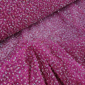 BEADED LACE Dress Fabrics Kendall Lace Fabric Cerise 140cm (7397289623641)