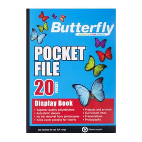Butterfly Butterfly A4 Pocket File Display Book 20-Pocket (7314409554009)