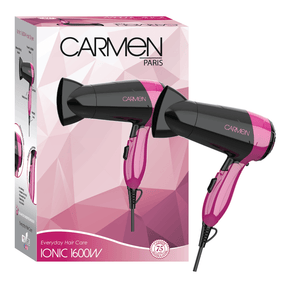 Carmen HAIR DRYER Carmen Ionic 1600W Travel Hairdryer Pink SEL-1935 (7312145547353)