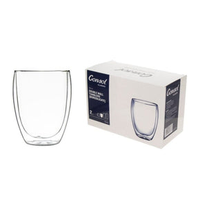 Consol GLASS Consol Roma Double Wall Borosilicate Glass Tumbler 350ml Set Of 2 (7285971419225)