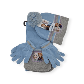 Disney kids Beanie Frozen Knitted Beanie, Scarf & Glove Set (7294589501529)