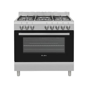 Elba GAS/ELECTRIC STOVE Elba Essential 90CM Stainless Steel 5 Burner Gas Cooker With Electric Oven (7526361235545)