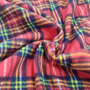 Fleece Dress Fabrics Printed Polar Fleece Fabric Plum/Navy/Gold 150cm (7487555666009)