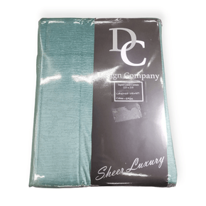 MHC World TAPED CURTAIN DC Crushed Velvet Taped Lined Curtain Ready To Hang 225 x 218cm Sage (7436946636889)