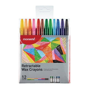 Monami Tech & Office Monami Crayons 12 Colors Retractable (7345832919129)