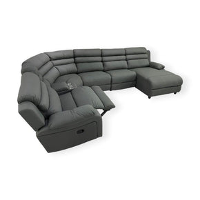 MONTANI Furniture & Lights m Buckingham 6 Piece Corner Lounge Suite (As Per Floor Slight Fade on Leather) (2061696893017)