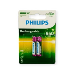PHILIPS Philips Rechargeable AAA Batteries HR03 Micro 2 Pack (7405178945625)