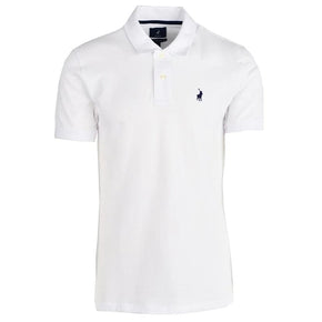 Polo Golf T Shirt Polo Stretch Pique Mens Golfer White (7336416772185)