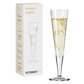 Ritzenhoff Glasses Ritzenhoff Gold Night Champagne Glass Benzoni 200ml 1078278 (7390428889177)