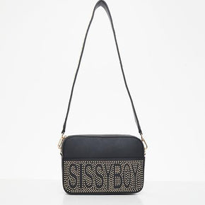 Sissy Boy Hand Bag SissyBoy Ladies Studded Crossbody Black (7290029801561)