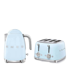smeg Toaster Smeg Kettle & 4 Slice Toaster Set Pastel Blue (7401298427993)