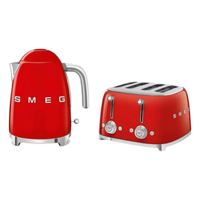 smeg Toaster Smeg Kettle & 4 Slice Toaster Set Red (7401233186905)