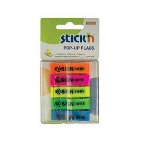 Stationary Tech & Office Stickn Pop-Up Flags 5 Color Sign Here (7335698956377)