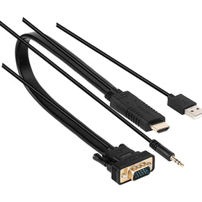 Astrum Tech Astrum DA460 HDMI Male to VGA Male + Audio Cable 2M - Black (4682276667481)