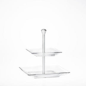 BORGONOVO TIERED Borgonovo Modi Two Tiered Tray Glass Stand (4752435707993)
