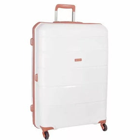 CELLINI Luggage Cellini Spinn Large 4 Wheel Trolley Case White/Tan (7234703720537)