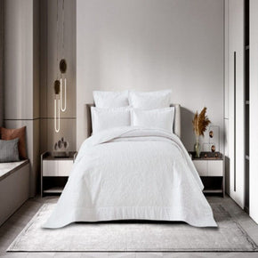 Cotton Co Bedroom & Bathroom Hotel Collection Casablanca 5 Piece Quilt Set White Queen (2061710590041)