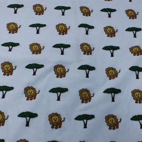 FLANNEL Dress Fabrics Lions Printed Flannel Fabric 150 cm (6572984369241)