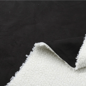 Fleece Dress Fabrics Black Bonded Sherpa Fleece Fabric 150 cm (6550747185241)