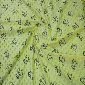 FLEECE Dress Fabrics Printed Minky Fleece Fabric Elephant Lemon 150 cm (6557211328601)