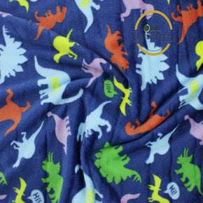 Fleece Dress Forms Printed Mongolian Dinosaur Fleece Fabric 150cm (7024065577049)