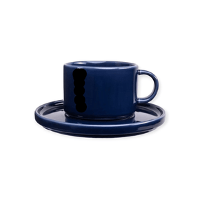 Jan MUGS Jan Flat Stackable Cup & Saucer Cobalt Blue 250ml JH-000094 (7135957483609)