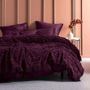 Linen House Bedroom & Bathroom Linen House King Bed Cover Wine Somers Throw (7213079920729)