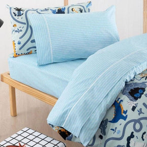 Linen House SHEET SET Single Linen House Blue Levi Sheet Set (6571016912985)