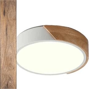 MHC World Ceiling Light Ceiling Light Led 18w ELR003 1WW White And  Wood CCT (7232394362969)
