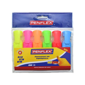 Penflex Tech & Office Penflex Fluorescent Ink Highlighters (6 Pouch) (4413541482585)