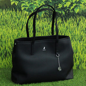 Polo BLACK Polo Lyon Market Tote Handbag Black (6852402610265)