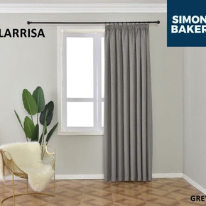 SIMON BAKER TAPE CURTAIN Larrisa Grey 265 X 218 Simon Baker Larrisa Grey Ready Made Tape Curtain (6596427186265)