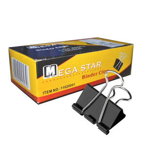 Stationary Tech & Office Mega Star Binder Clips 1 Dozen 1-1/4" Width 32mm (4421112889433)