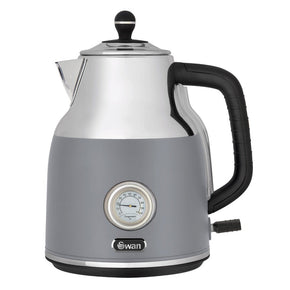Swan TOASTER & KETTLE Swan 1,7 Litre Grey Cordless Kettle With Temperature Gauge SRK42G (7229348741209)