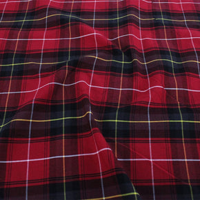 TARTAN CHECKS Dress Fabrics Tartan Check Red/Yellow Fabric 150cm (7221540814937)