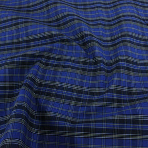 TARTAN CHECKS Dress Fabrics Tartan Check Royal/Black Fabric 150cm (7221535342681)