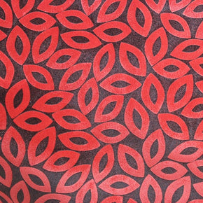 VELVET Upholstery Material Local Leaf Col. Red 150 CM (4772711366745)