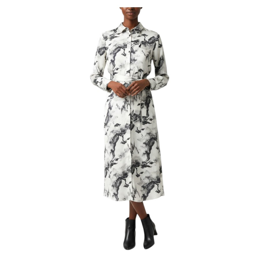 Polo Womens Mila Long Sleeve Printed Dress Black 0071656