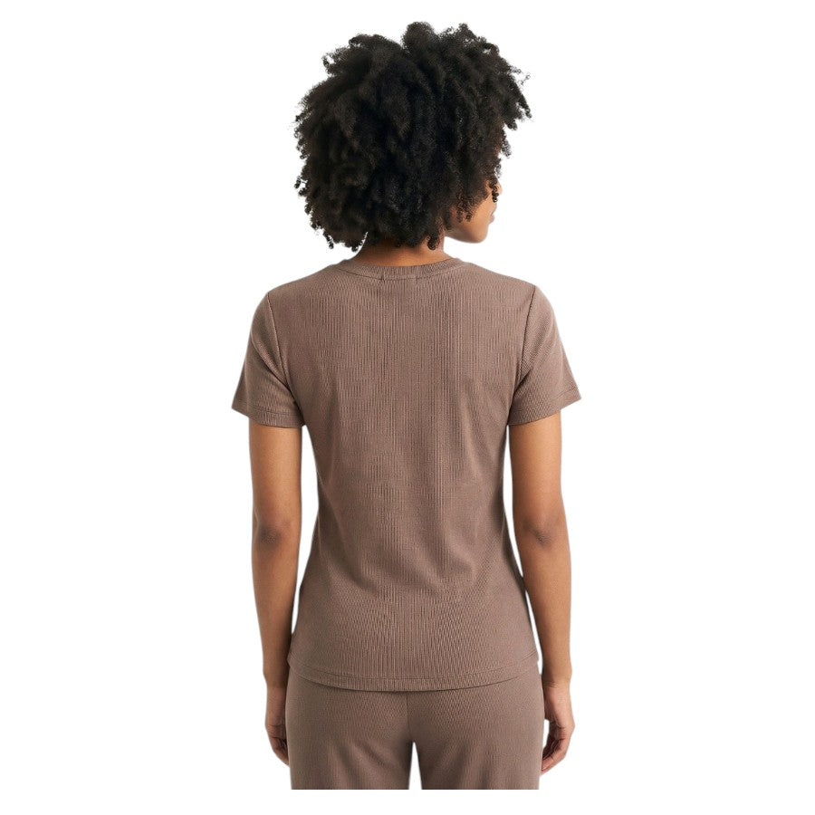 Polo Womens Michelle Ribbed Short Sleeve T-Shirt Iron 0071634