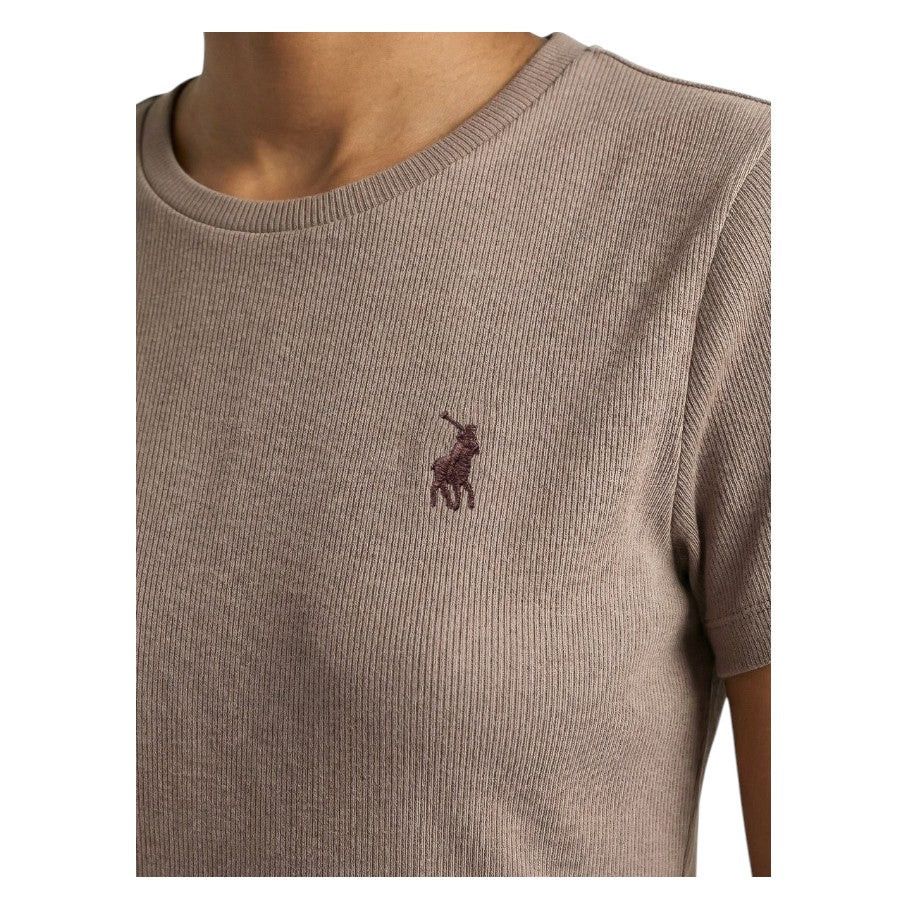 Polo Womens Michelle Ribbed Short Sleeve T-Shirt Iron 0071634.