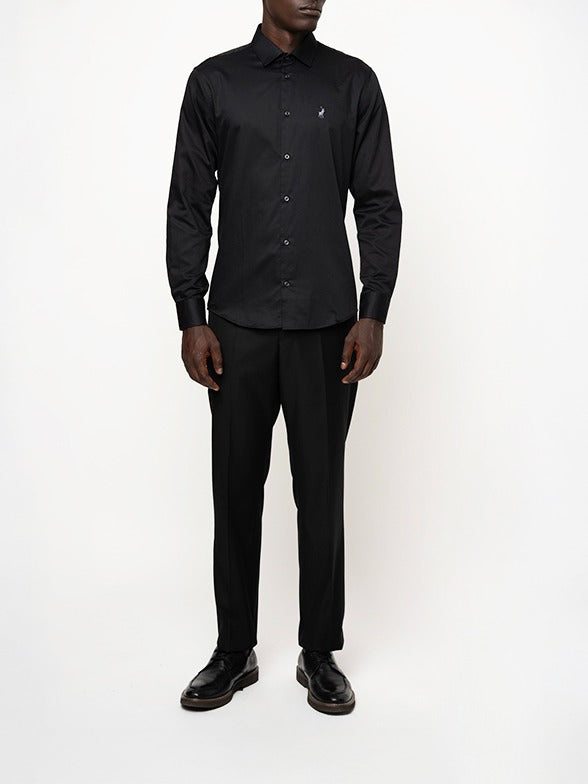 Polo Mens Custom Fit Greig Shirt-Black 0061171