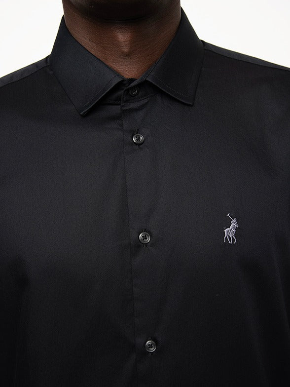 Polo Mens Custom Fit Greig Shirt-Black 0061171
