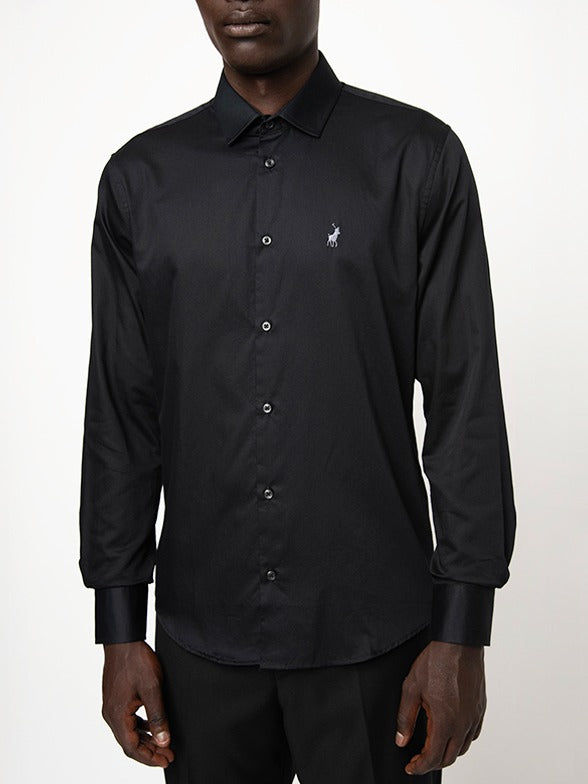 Polo Mens Custom Fit Greig Shirt-Black 0061171