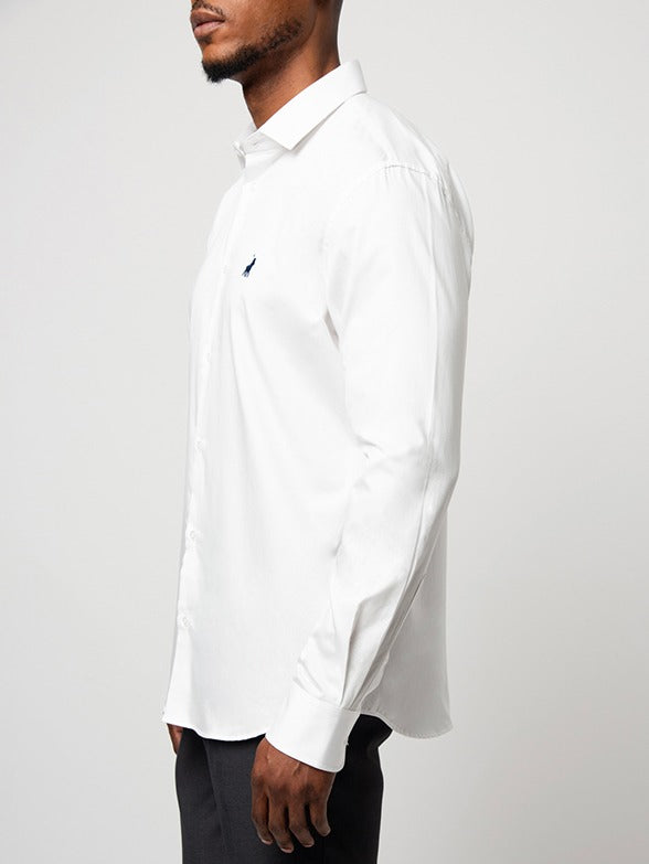 Polo Mens Custom Fit Greig Shirt-White 0061172