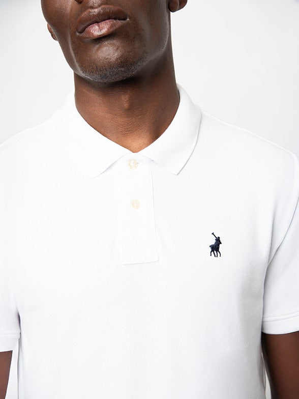Polo Men's Carter Stretch Pique Short Sleeve Golfer-White 0007516