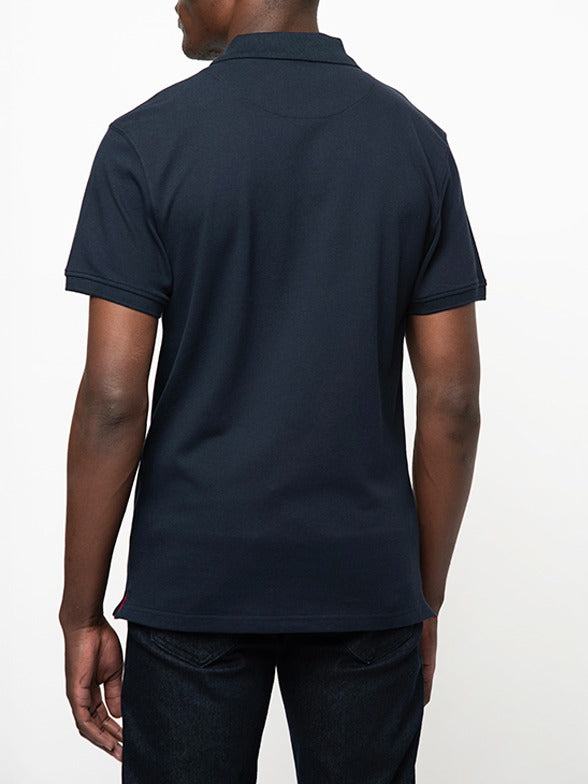 Polo Men's Carter Stretch Pique Short Sleeve Golfer-Navy 0023619.