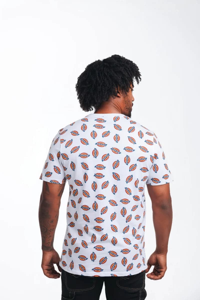Dickies 847 Men's All Over Printed T Shirt-White 0005205