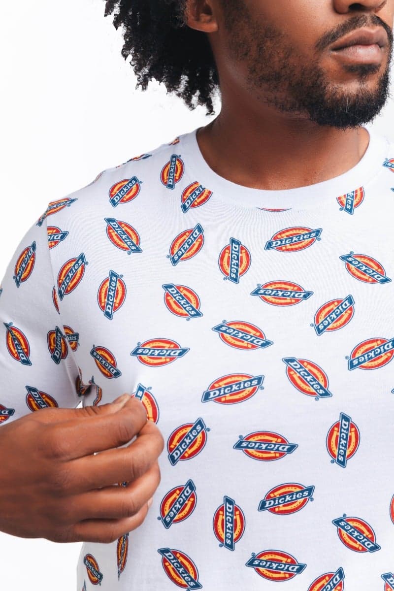 Dickies 847 Men's All Over Printed T Shirt-White 0005205