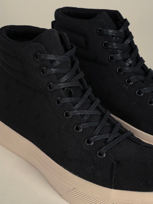 Polo Men's Monogram High Top Sneaker Black.
